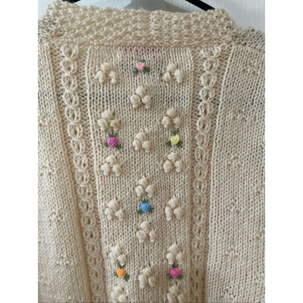 Smith's Bermuda cardigan is a cream-colored knit featuring delicate floral embro - Picture 8 of 9